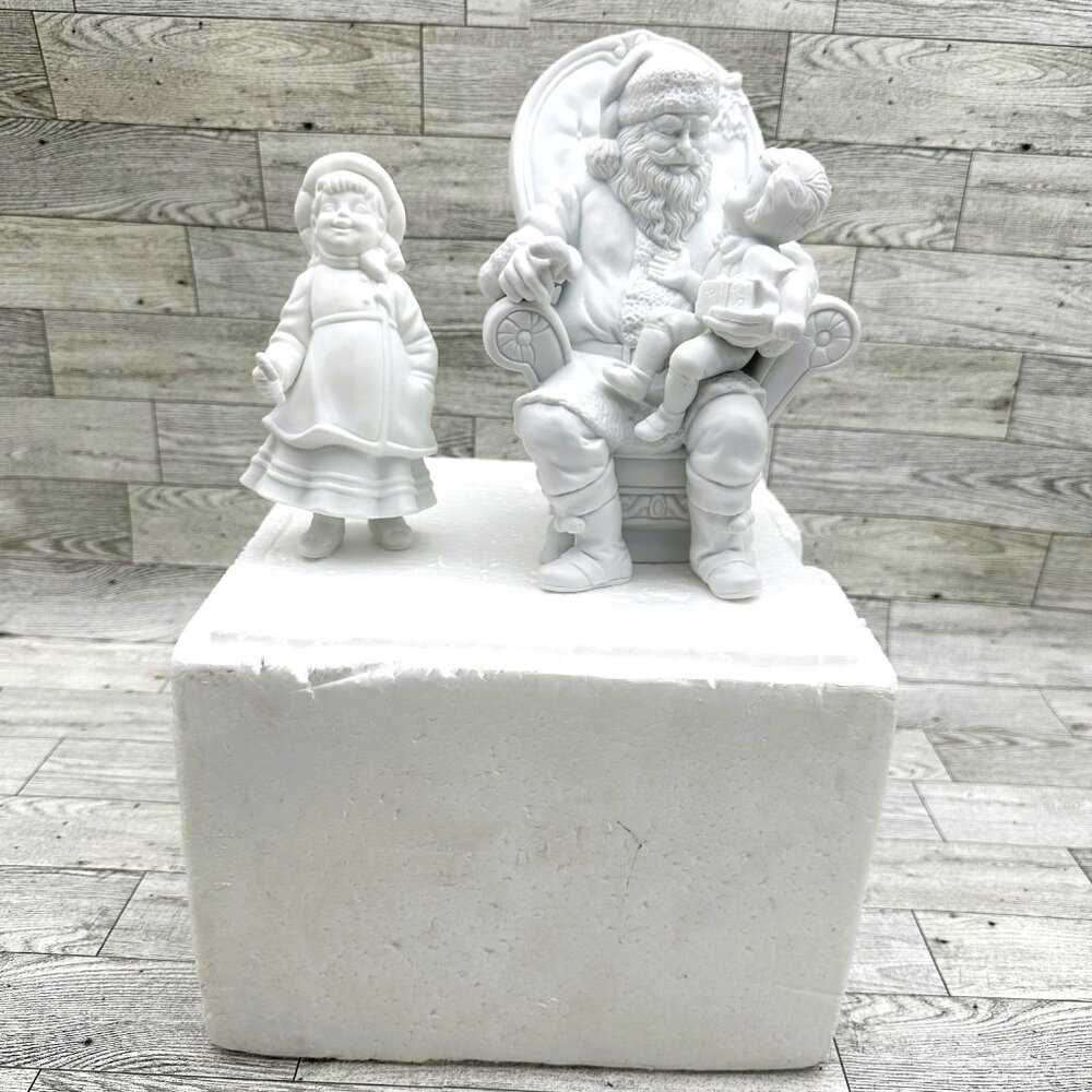 Dept 56 Winter Silhouette, A VISIT WITH SANTA, 2 Piece Figurine Set